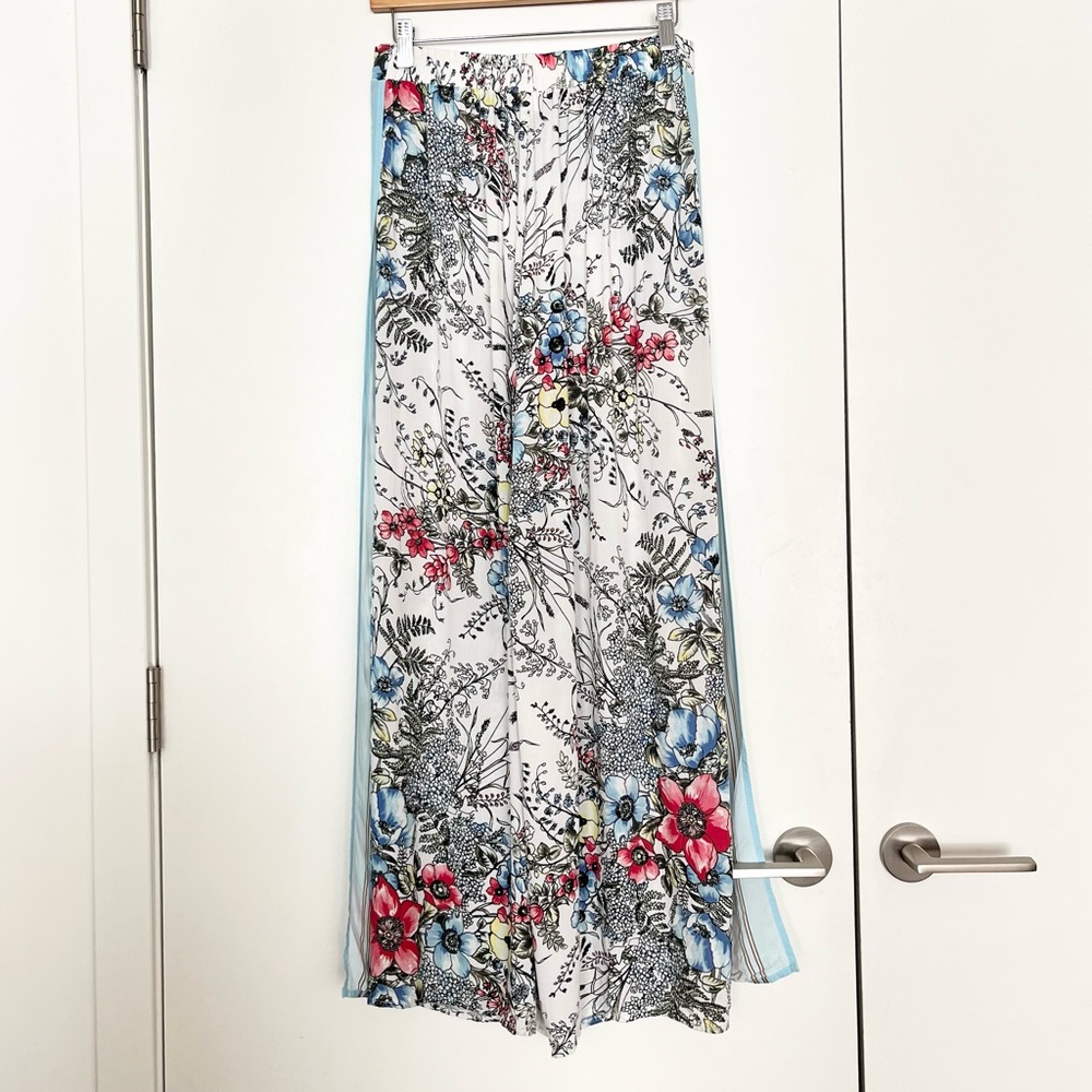 Vince Camuto Beach Women's Floral Pants High Slit Pull-On L Cabana Pool Flowey - Picture 4 of 7